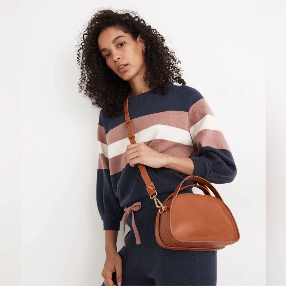 Madewell Tan Leather Dome Crossbody Bag